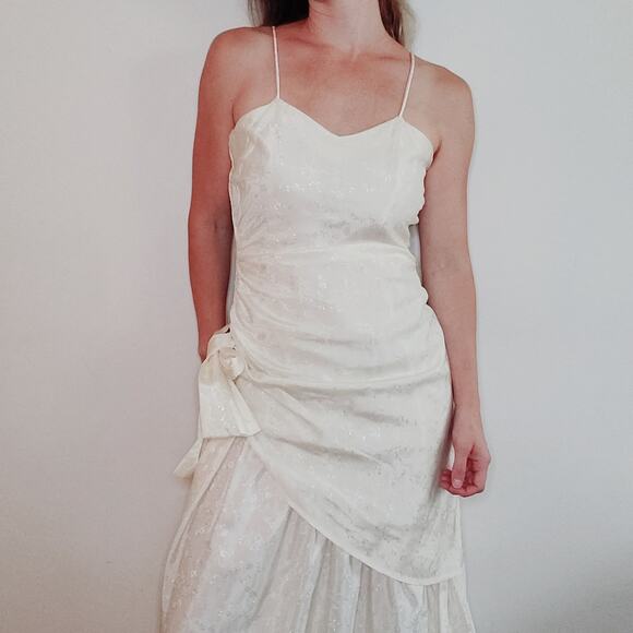 Gunne Sax Dresses & Skirts - Vintage 90s Gunne Sax Ivory Backyard Beach Casual Punk Wedding Dress Small